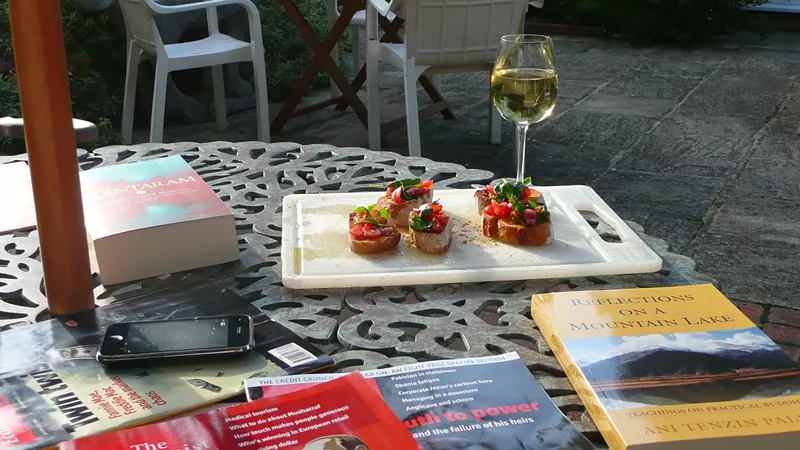 Image: You might not be able to go to BookBar this year for the CBA finalist readings...but you can still have wine and apps.