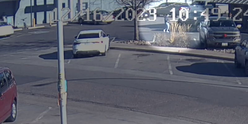 Image: A woman stealing a getaway car in Commerce City, Colorado.