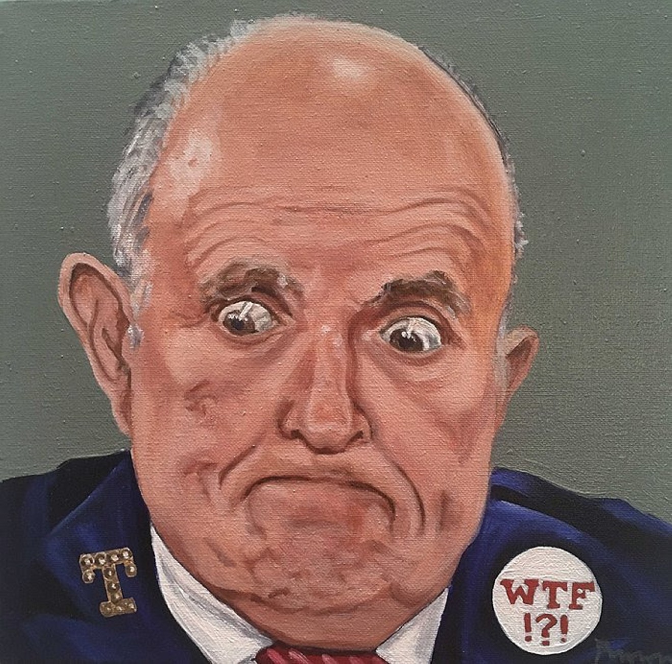 Painting of former mayor of New York City and Trump attorney Rudy Giuliani.