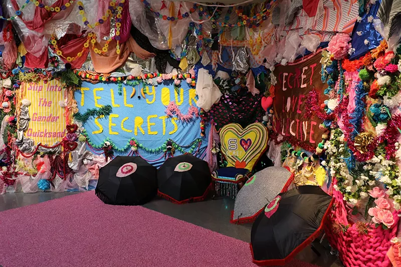 Image: The Secret Love Collective invites gallery-goers to take selfies and play.