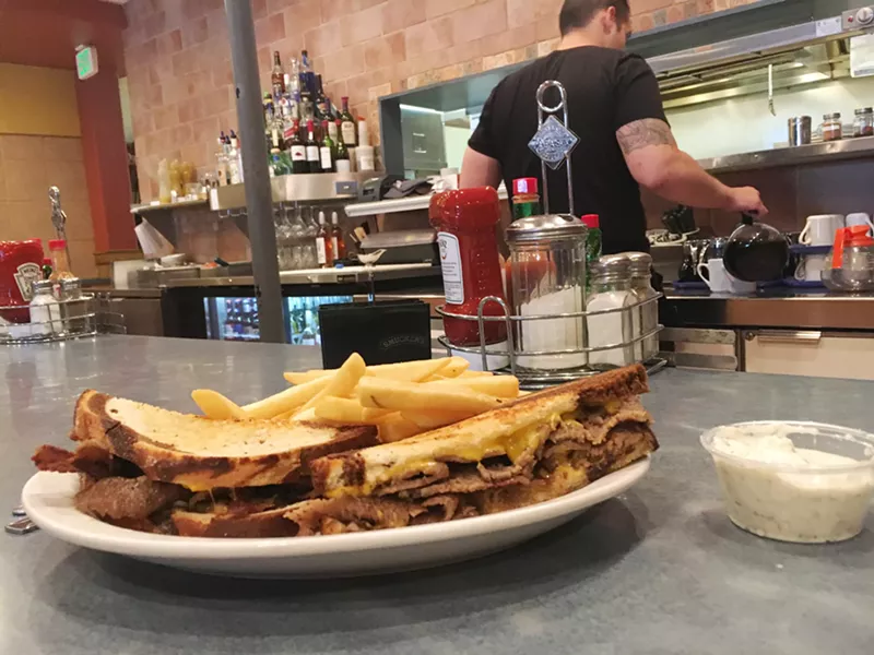 Image: Diner classics like this gyros melt (with a side of tzatziki for the fries) can be found at Chef Zorba's.