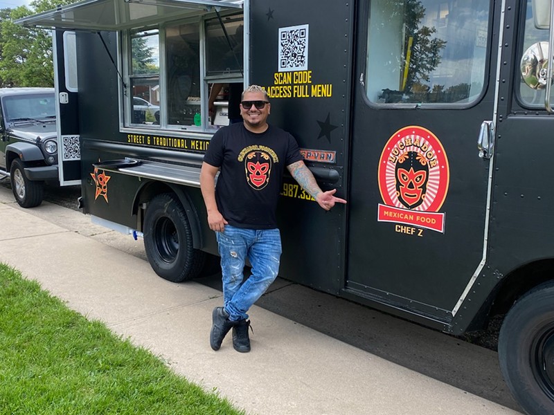 Chef Zuri Resendiz with his pride and joy, the Luchador food truck.