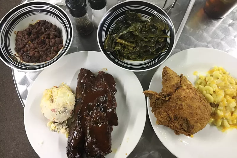 Image: Beef ribs, fried chicken and plenty of sides come cheap at Bachir's.