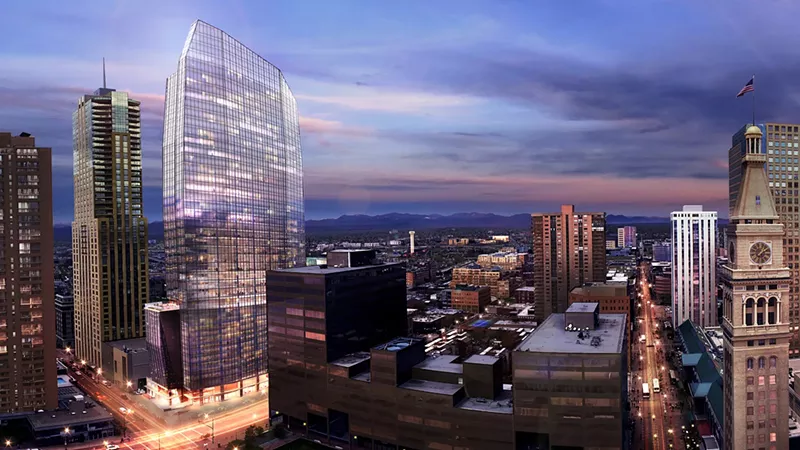 Image: The new building on the left looks like a giant foil-wrapped burrito if you squint a little.
