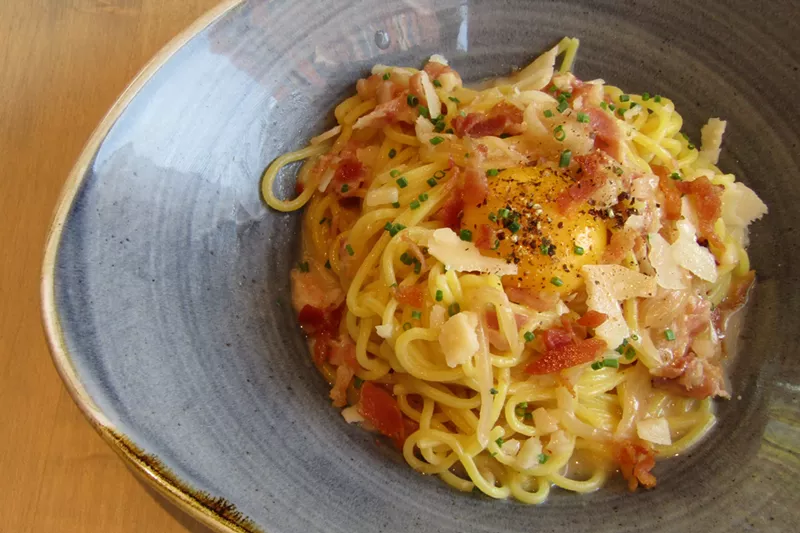 Image: Spaghetti carbonara and other Italian specialties will be available at Chow Morso Osteria beginning September 13, 2018.