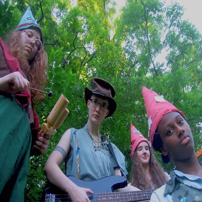 Image: Actors Romy Farrar (from left), Sayre Hudson, Samantha Snyder and Arielle Johnson in a scene from Toadstool Shadow's video "In the Court of the Elven Queen."