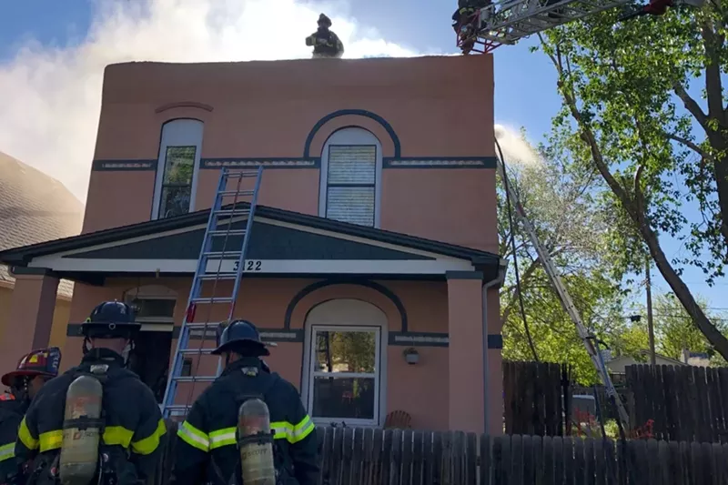 Image: The roof of Matt Morginsky's home caught fire on May 25.
