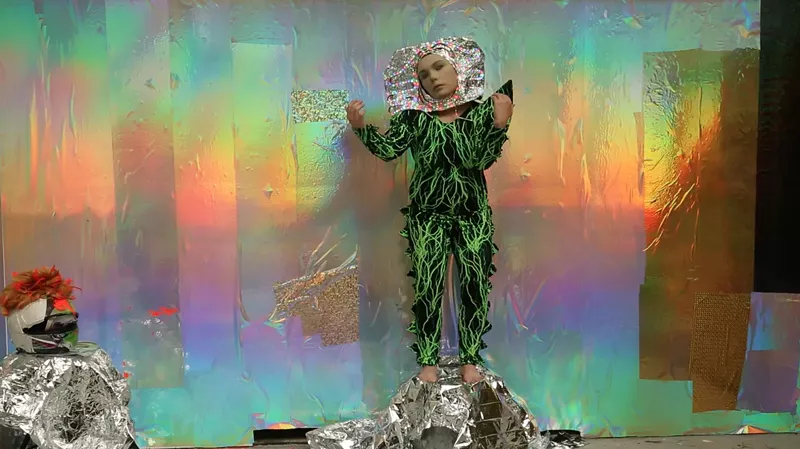 Image: Christie Blizzard enacts the birth of Sinusoidal.