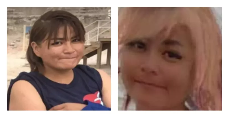 Image: missing woman photos, one as brunette and one with pink hair