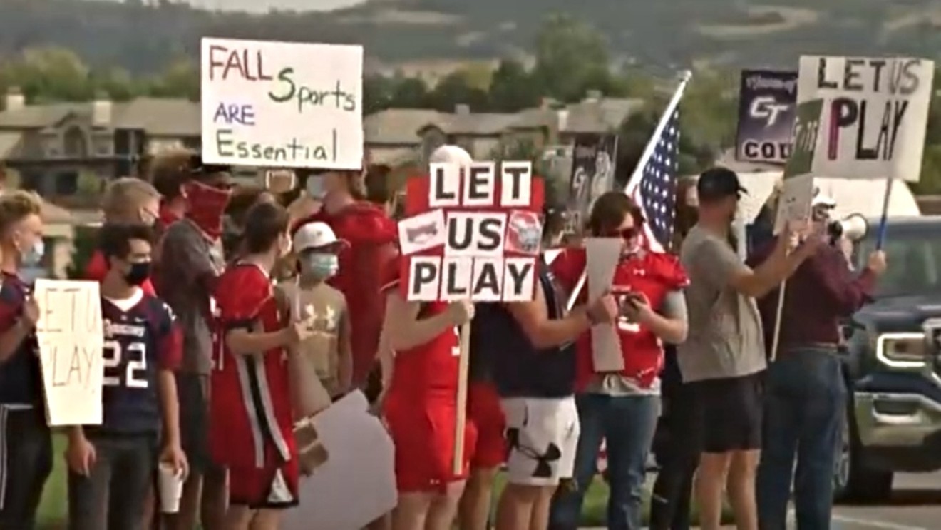 This Highlands Ranch protest in favor of fall high school sports was one of several across the state over the past week or so.