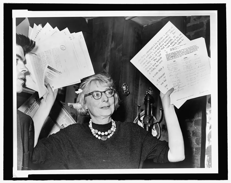 Image: Jane Jacobs, showing her work.