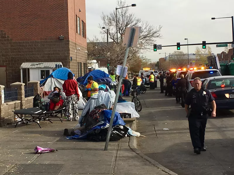 Image: A homeless sweep taking place on October 29, 2018.