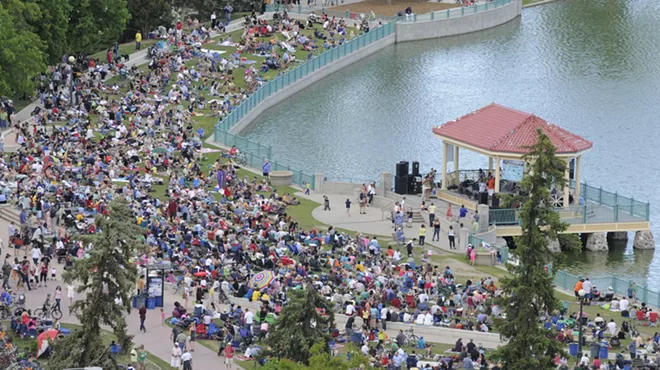 people in park by lake