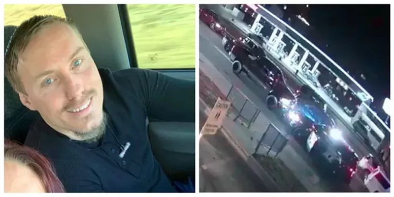 Image: John Pacheaco Jr. and an image from surveillance video shortly before he was fatally shot by members of the Glendale Police Department.