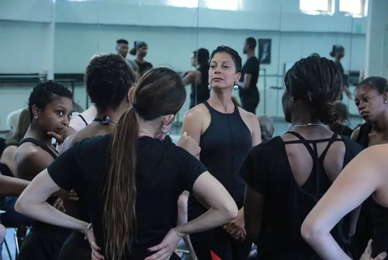 Image: Members of Cleo Parker Robinson Dance rehearse "Crossing the Rubicon."