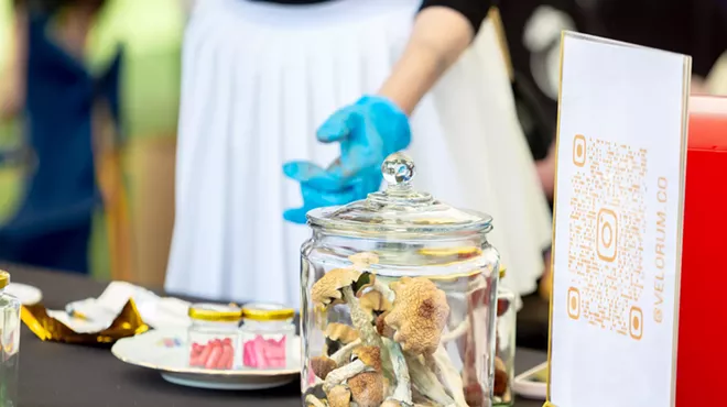 Jar of mushrooms at Denver Shroom Fest
