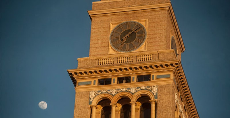 The D&F Clocktower is a landmark in downtown Denver.