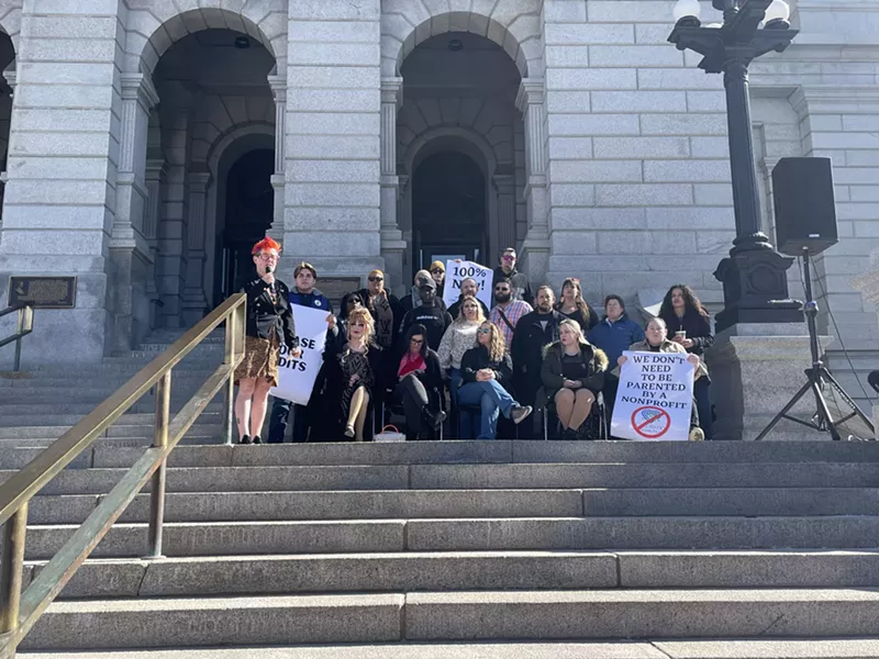 Image: Victims of Club Q gathered at the Colorado Capitol to demand money raised for them.