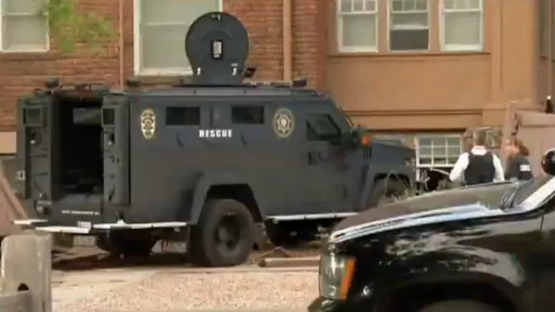 Image: A SWAT vehicle used in the police shooting of Coleman Stewart.