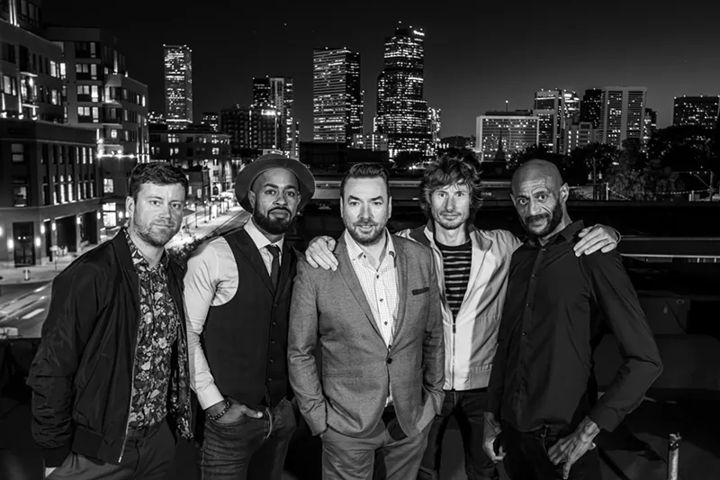 Image: Eddie Roberts (center) is the New Mastersounds' guitarist and the founder of Color Red.
