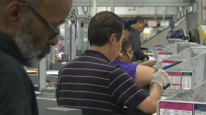 Image: A mail-processing center in Illinois that may regularly receive packages of marijuana from Colorado, according to a 2015 ABC7 Chicago report.