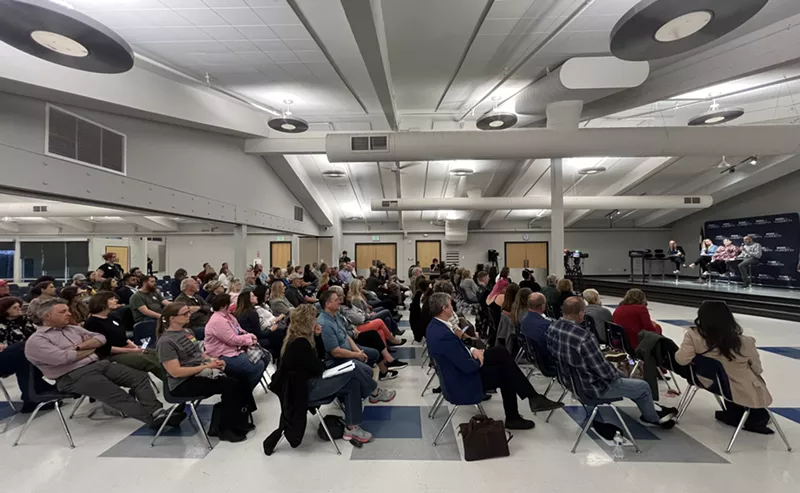 Image: crowd of people at transgender meeting