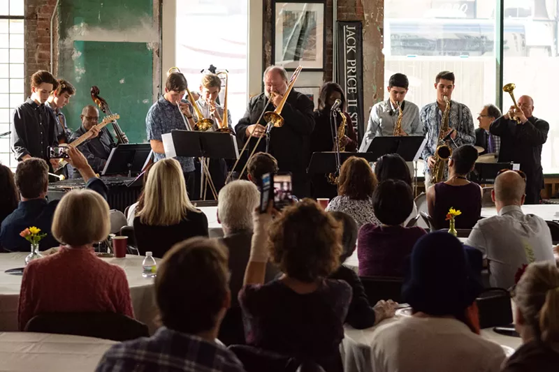 Image: CCJA performing at Wake Up the Rossonian in Five Points on Sunday, September 30, 2018.
