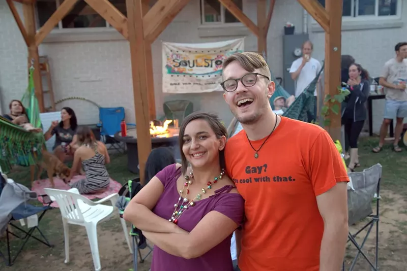 Image: Shelsea Ochoa and Daniel Mazur at Fireside Stories at the Skyland House Co-op.