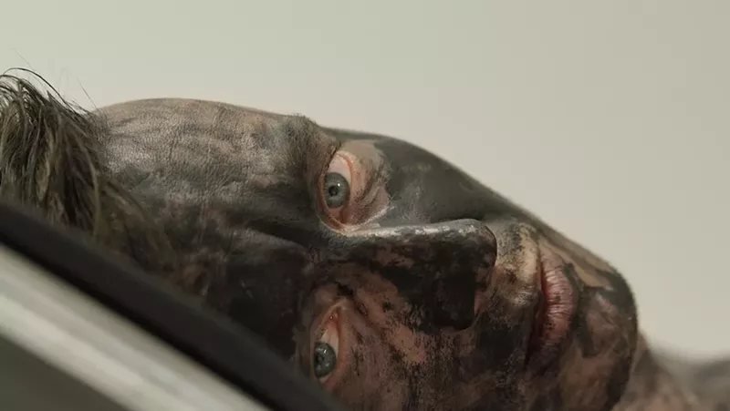Image: Still from Mark Fitzsimmons's video, "A Finely Frocked Fleece."