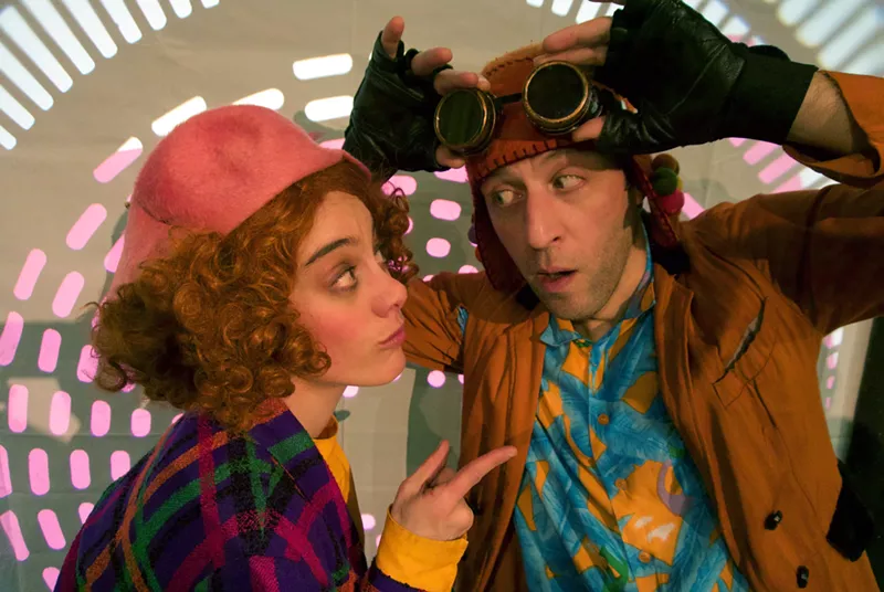 Image: Meghan Frank and Buba Basishvili as story agents Suzzie and Felix in the Theatre Artibus production of OOPS.