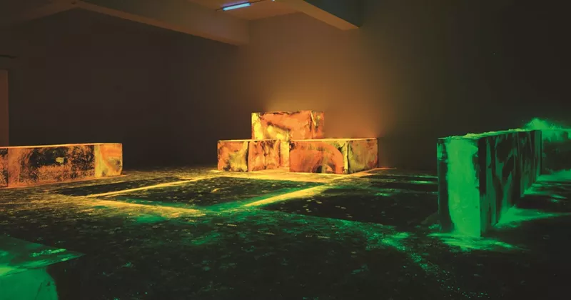 Image: Keith Sonnier, Fluorescent Room, New Orleans Museum of Art, 2011. Curated by Miranda Lash.