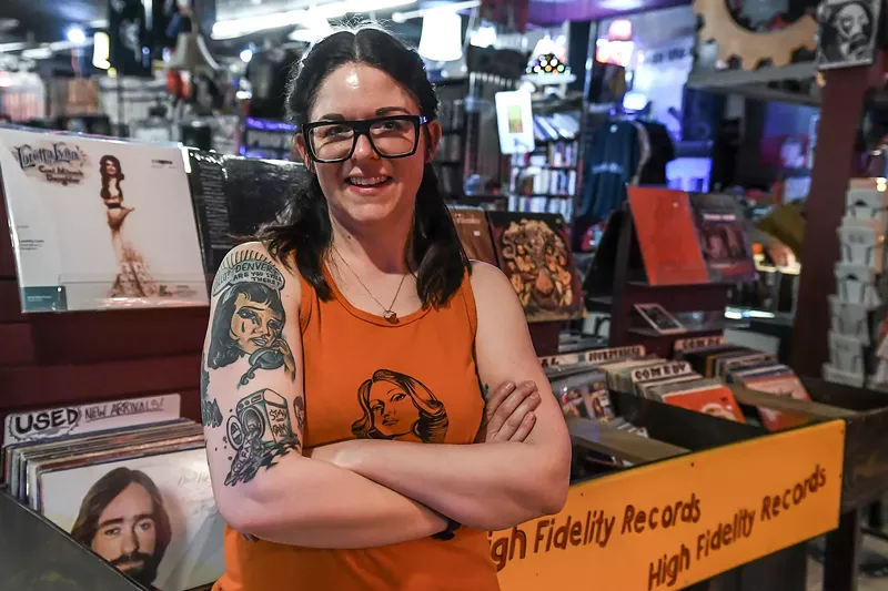 Image: Bree Davies in her element at Mutiny Information Cafe.