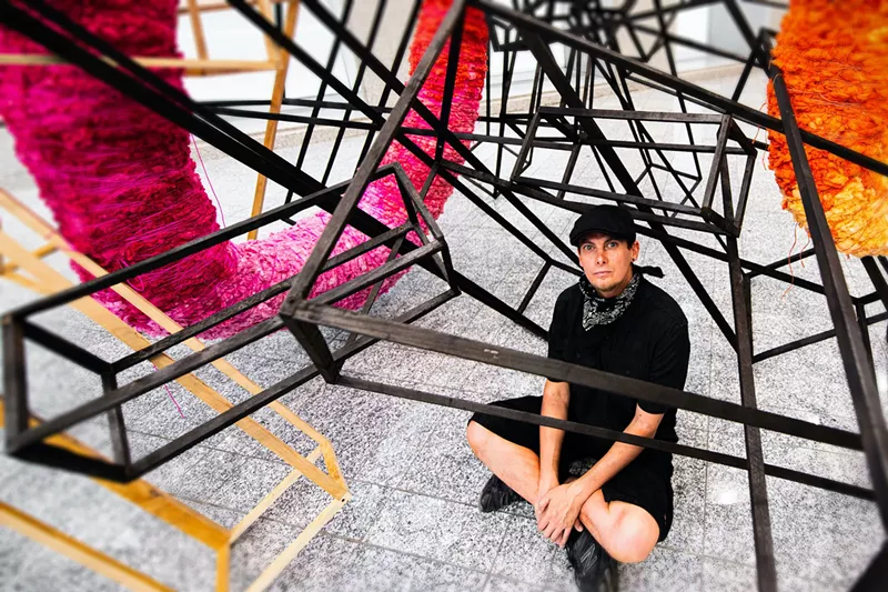 Image: Scottie Burgess with “Passing Through” at Republic Plaza, 2020.