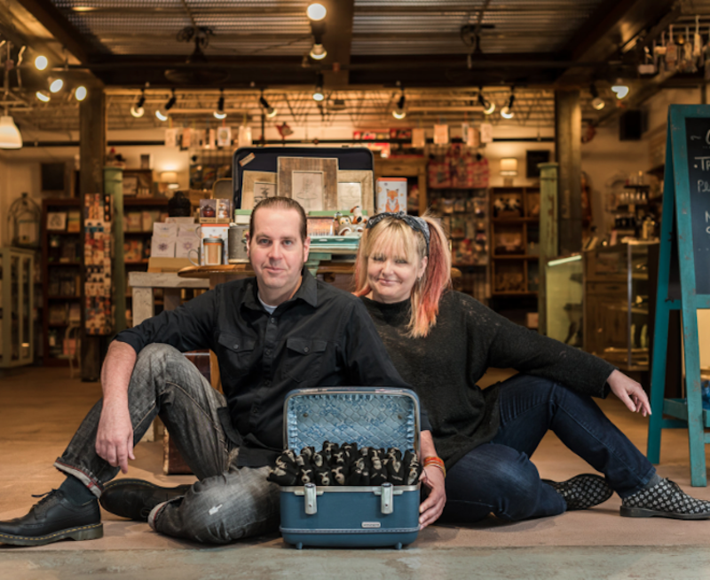 Image: Stephanie Shearer with her husband and business partner, Chris Bacorn, at Trunk Nouveau in Stanley Marketplace.