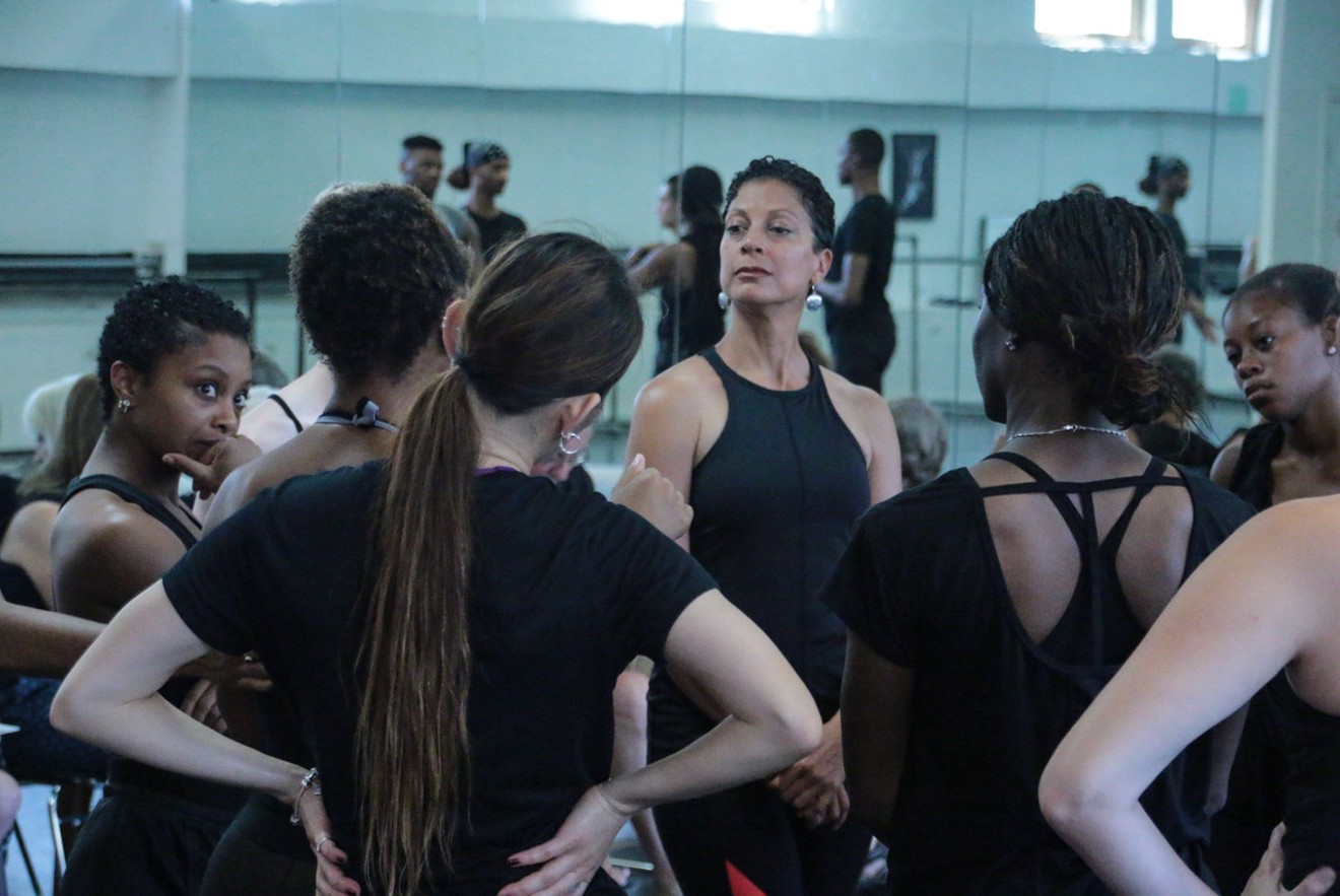 Dancers with Cleo Parker Robinson Dance rehearse.