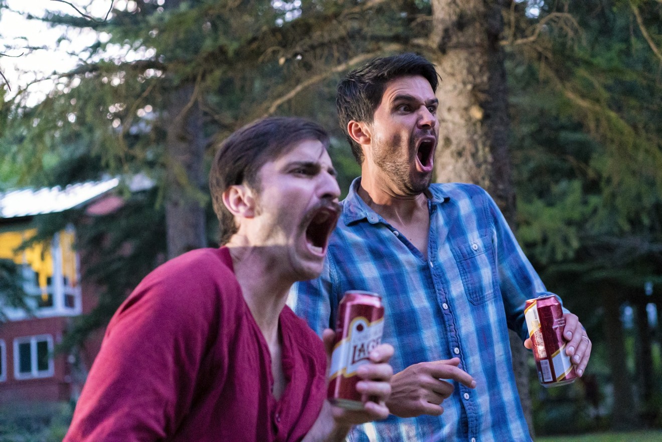 Co-writers Scott Kruse (left) and Daniel Cummings co-star as two of three brothers in Man Camp.