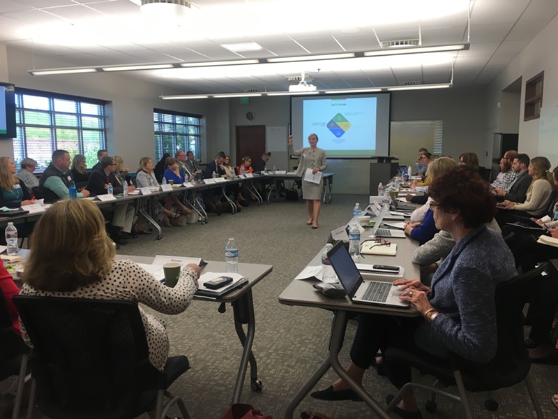 Summer Gathercole addresses the Behavioral Health Task Force at its first meeting in Douglas County, Monday, July 3.