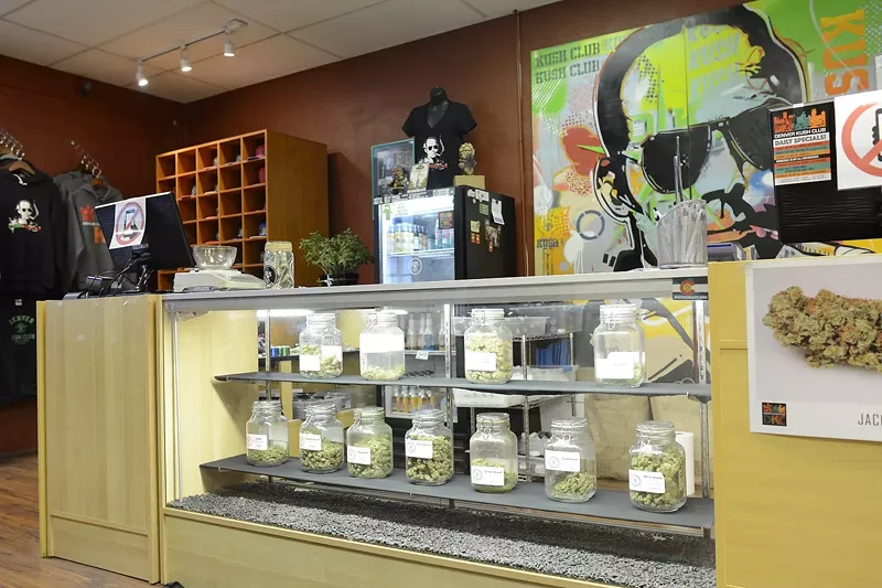Image: Inside Denver Kush Club, a dispensary in Denver's Five Points neighborhood.