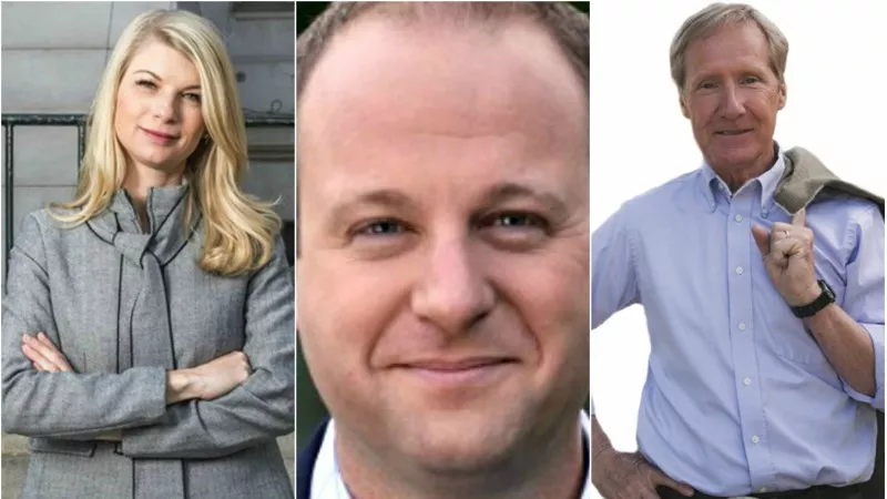 Image: Senator Brittany Pettersen, Governor Jared Polis and Senator Pete Lee are all recent recall survivors.