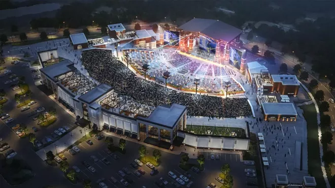Ford Amphitheater seen from above at night