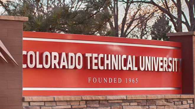 A sign for Colorado Technical University.