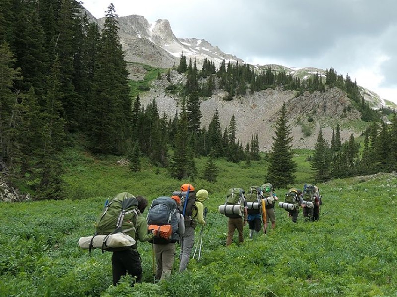 A Colorado Outward Bound trip heading into the wilderness.