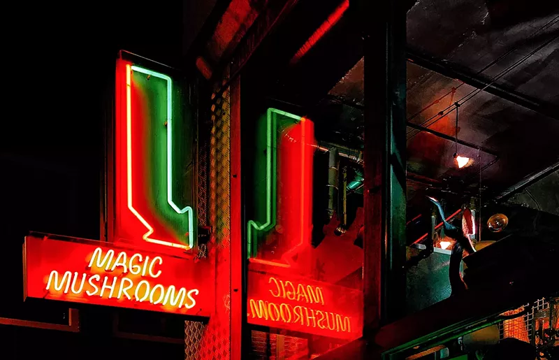 Image: A magic mushroom dispensary sign