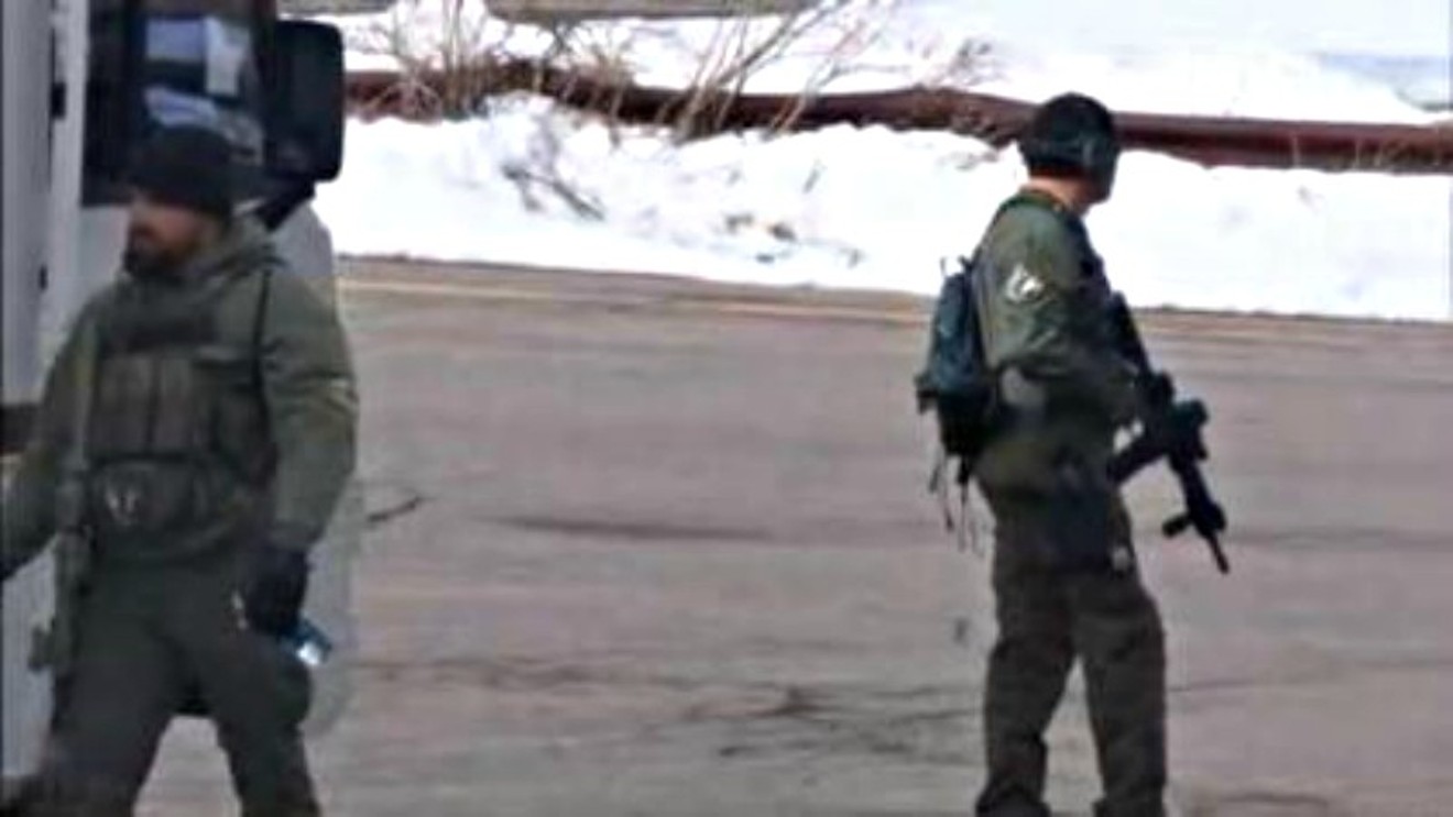 Law enforcement near the area where Columbine threat suspect Sol Pais was reportedly captured.