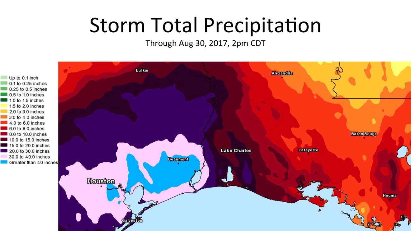 Harvey's total rainfall.