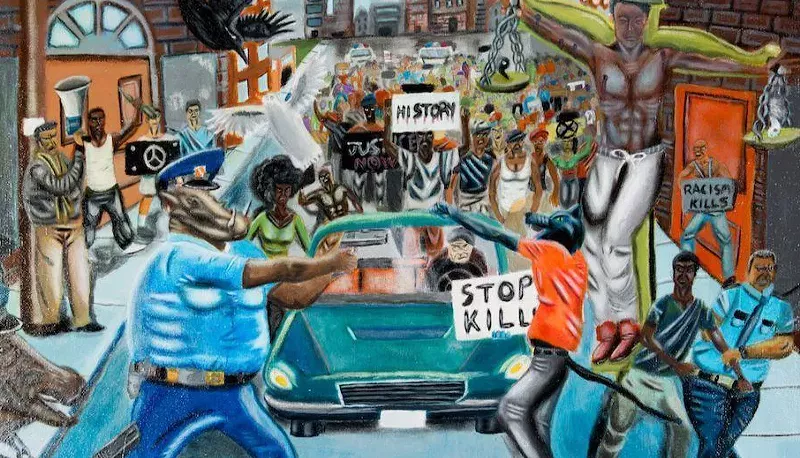 Image: Representative Doug Lamborn took umbrage with this high-school student's painting and took it down from the U.S. Capitol wall.