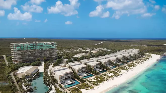 A tropical paradise resort.