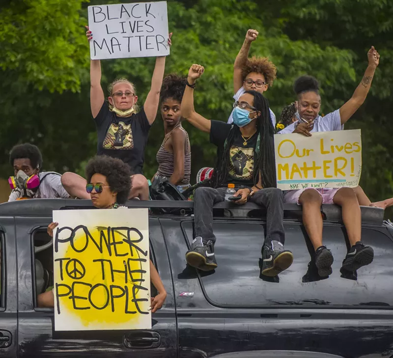 Image: Protests over George Floyd's death continued for the seventh day in Denver.