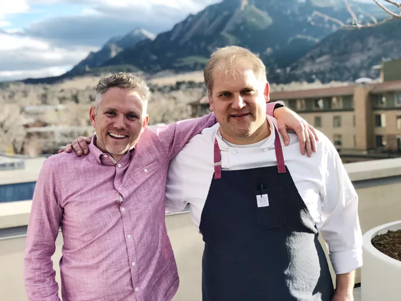 Image: Bryan Dayton and Amos Watts are now welcoming guests to enjoy the great Boulder views at Corrida.