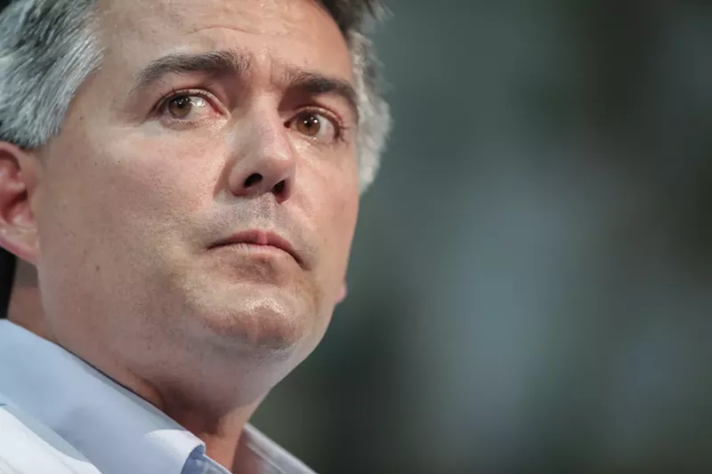 Image: Cory Gardner during a town hall meeting in Lakewood.
